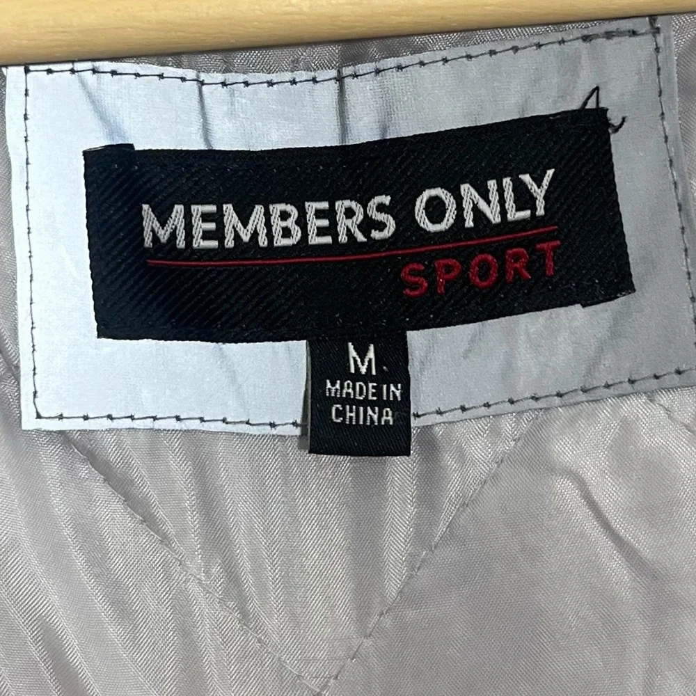 Members Only Space Suit Silver Reflective Pullover Windbreaker Hoodie Size M